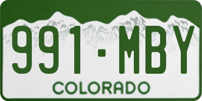 CO license plate 991MBY