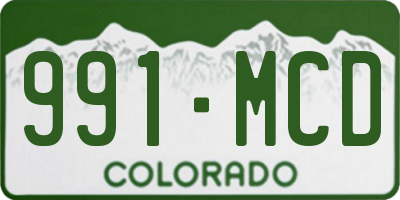 CO license plate 991MCD