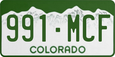 CO license plate 991MCF