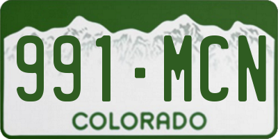 CO license plate 991MCN