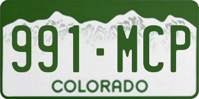 CO license plate 991MCP