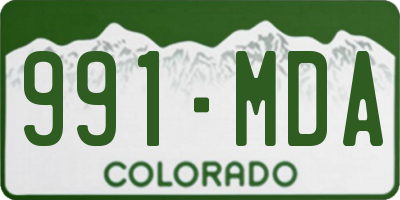 CO license plate 991MDA