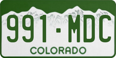 CO license plate 991MDC