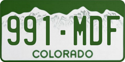 CO license plate 991MDF