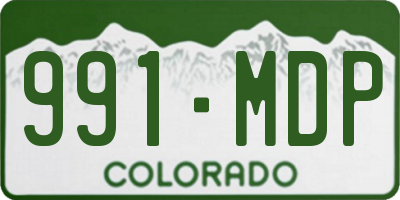 CO license plate 991MDP
