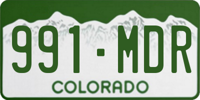 CO license plate 991MDR