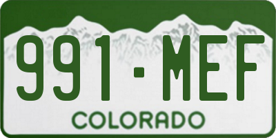 CO license plate 991MEF