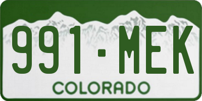 CO license plate 991MEK