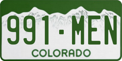 CO license plate 991MEN