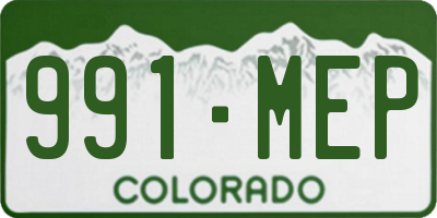 CO license plate 991MEP