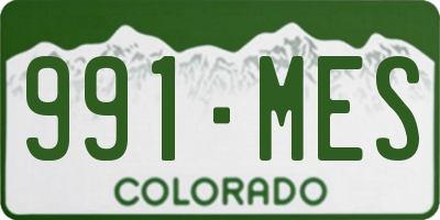 CO license plate 991MES