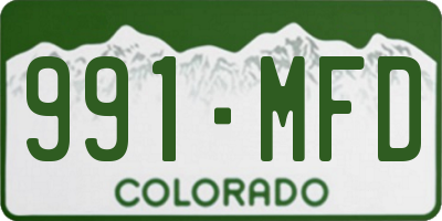 CO license plate 991MFD