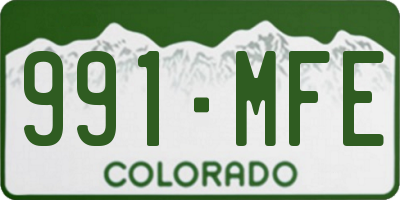 CO license plate 991MFE