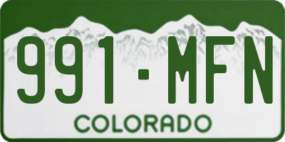 CO license plate 991MFN