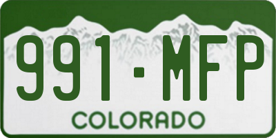 CO license plate 991MFP