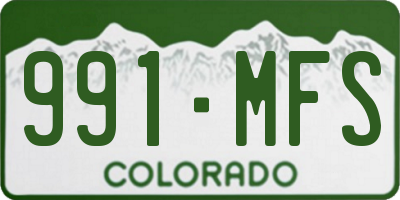 CO license plate 991MFS