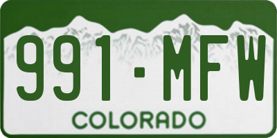 CO license plate 991MFW
