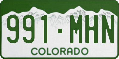 CO license plate 991MHN
