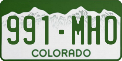 CO license plate 991MHO