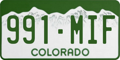 CO license plate 991MIF
