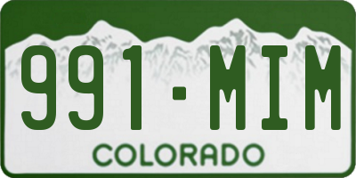 CO license plate 991MIM