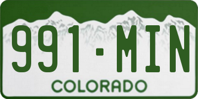 CO license plate 991MIN