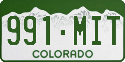 CO license plate 991MIT