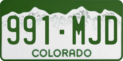 CO license plate 991MJD
