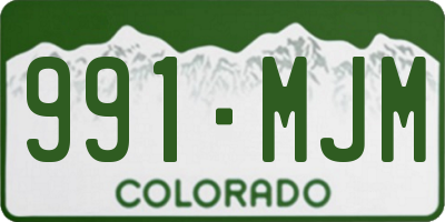 CO license plate 991MJM