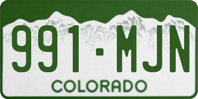 CO license plate 991MJN