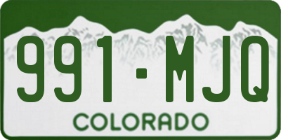 CO license plate 991MJQ