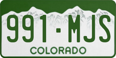 CO license plate 991MJS