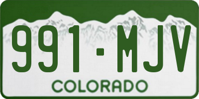 CO license plate 991MJV