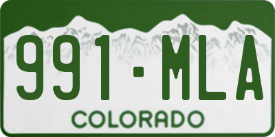 CO license plate 991MLA