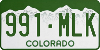 CO license plate 991MLK