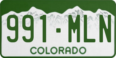 CO license plate 991MLN
