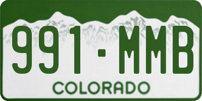 CO license plate 991MMB