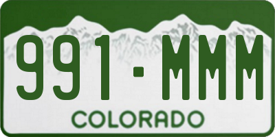 CO license plate 991MMM