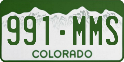 CO license plate 991MMS