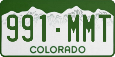 CO license plate 991MMT