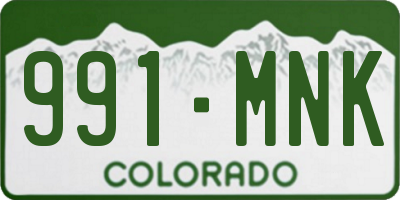 CO license plate 991MNK