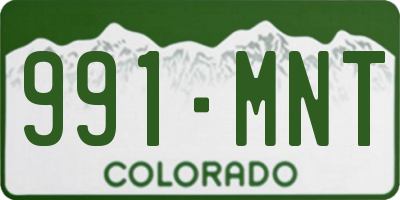CO license plate 991MNT