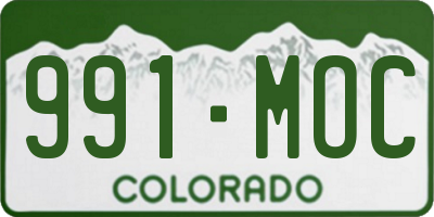 CO license plate 991MOC