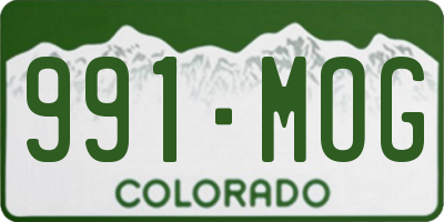 CO license plate 991MOG