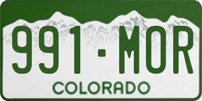 CO license plate 991MOR