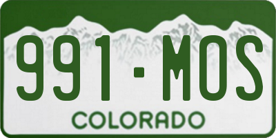 CO license plate 991MOS