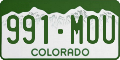 CO license plate 991MOU