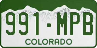 CO license plate 991MPB