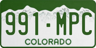 CO license plate 991MPC