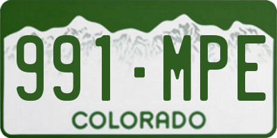 CO license plate 991MPE